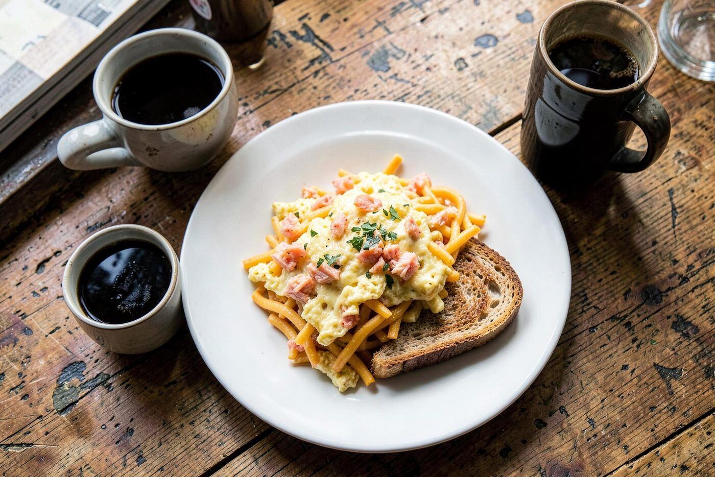 Illustrative image: Diner-style omelette with home fries and rye toast