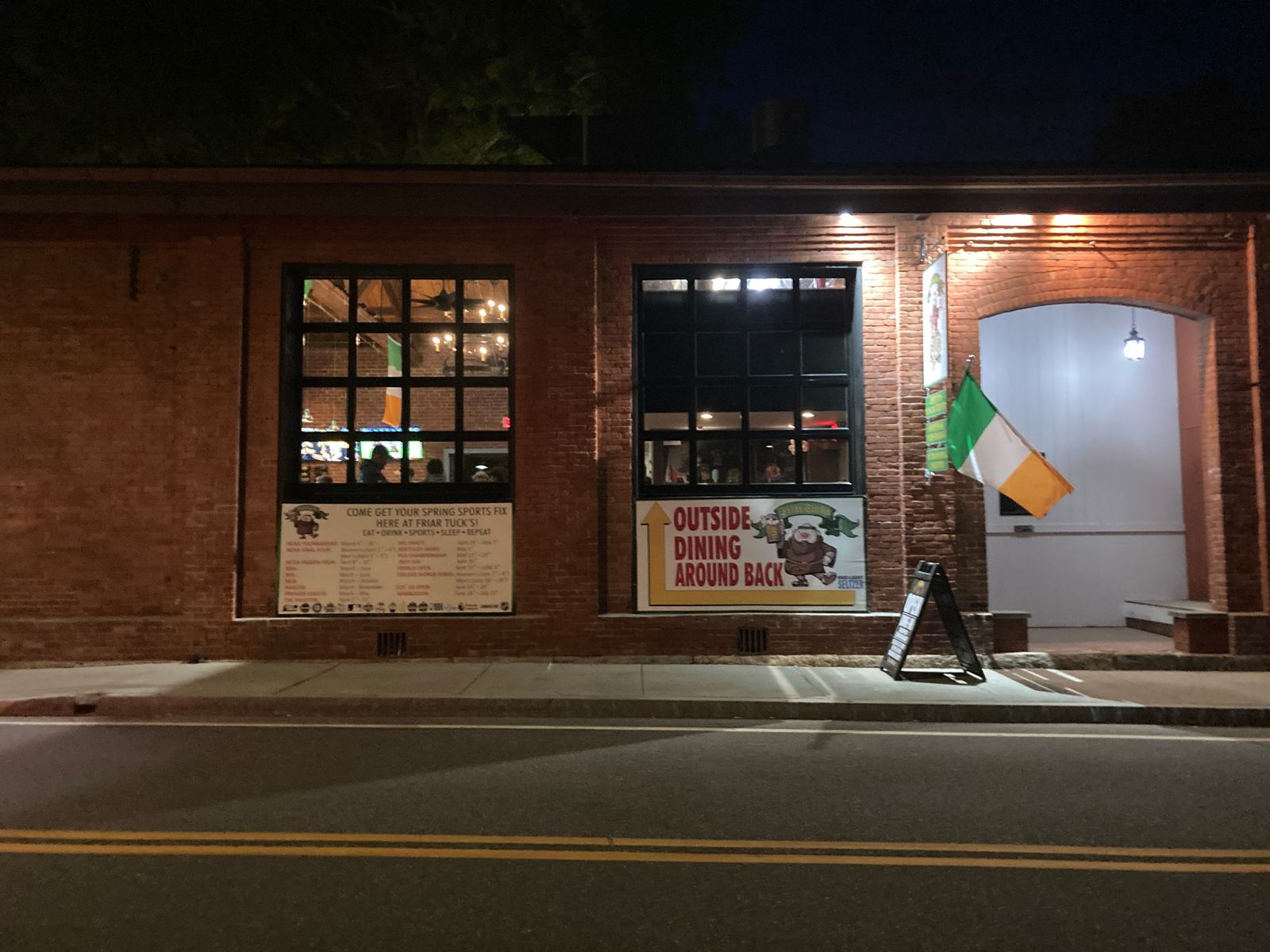 Charming brick-front cafes in downtown Mystic CT